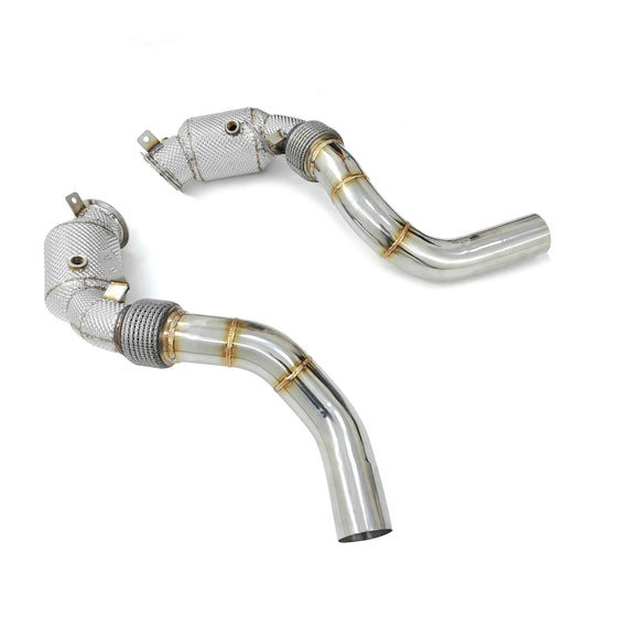 N63 Catless Downpipes With Heat Shield